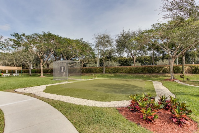 view of community with a lawn