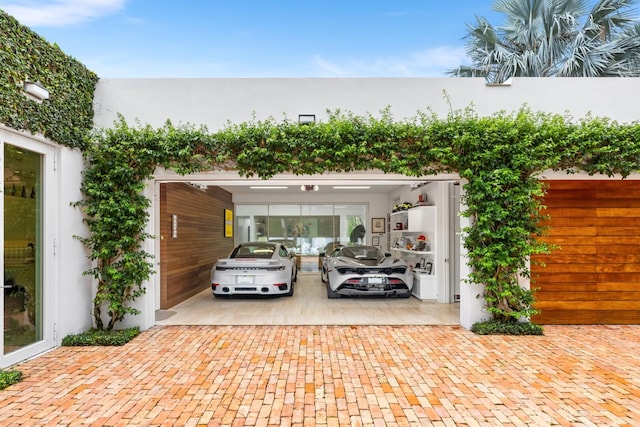 view of car parking with a carport