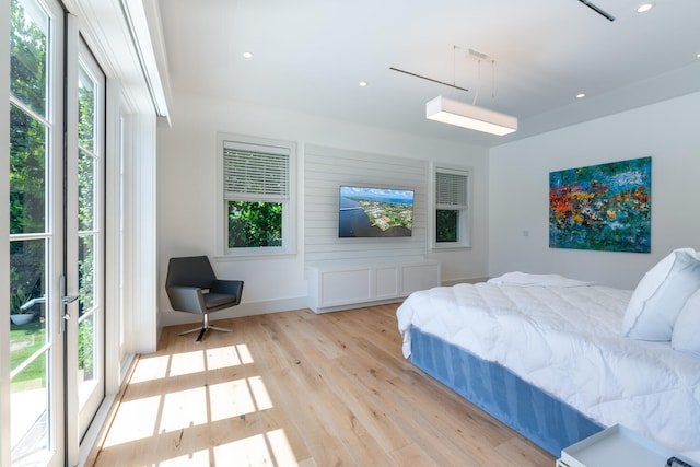 bedroom featuring light hardwood / wood-style floors