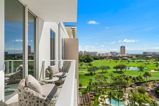 balcony with a water view