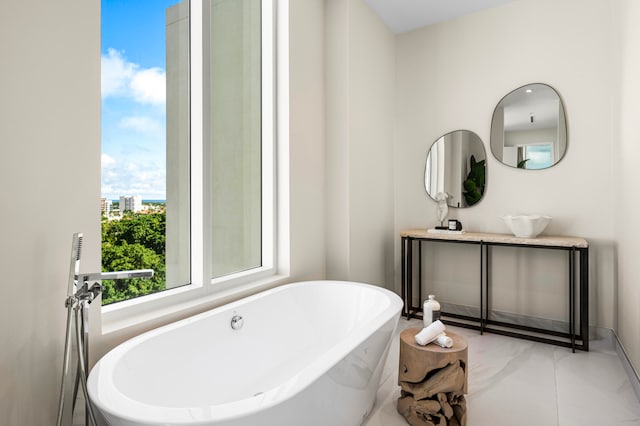 bathroom featuring a bath