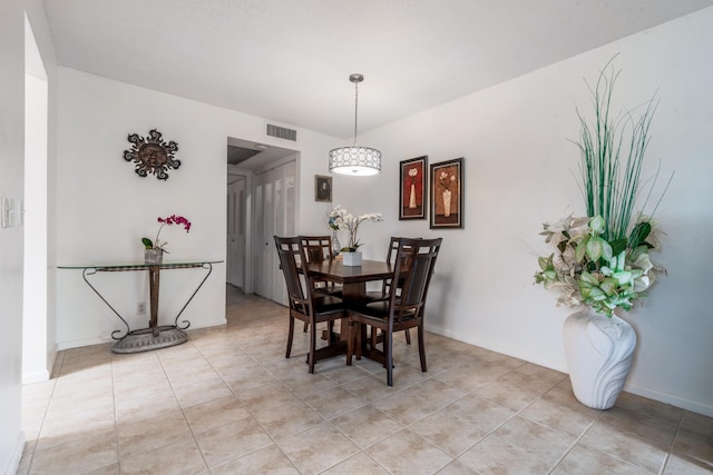 view of tiled dining room