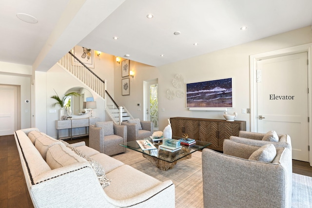 living room featuring hardwood / wood-style floors