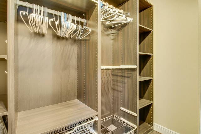 spacious closet with hardwood / wood-style floors