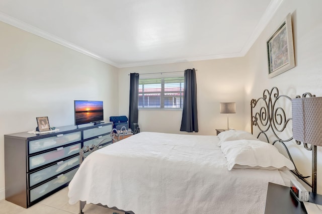 bedroom featuring crown molding