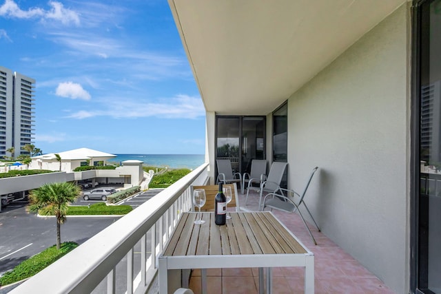 balcony with a water view