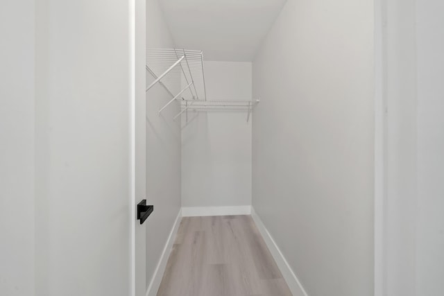 walk in closet featuring light wood-type flooring