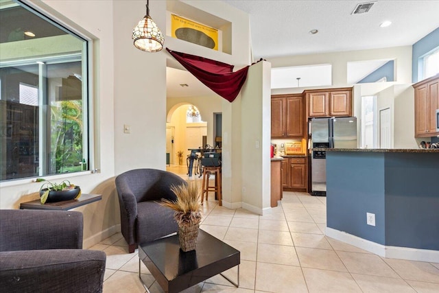 interior space featuring a textured ceiling