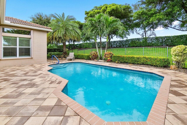 view of pool featuring a patio area