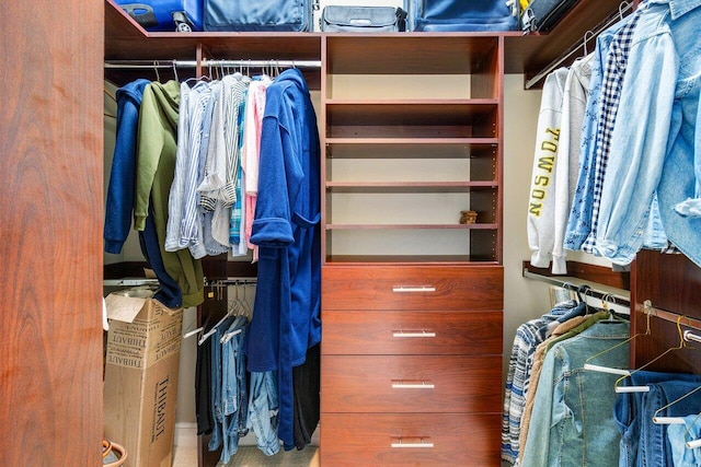 view of walk in closet