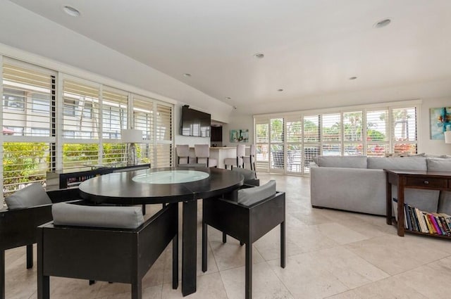 view of tiled dining area