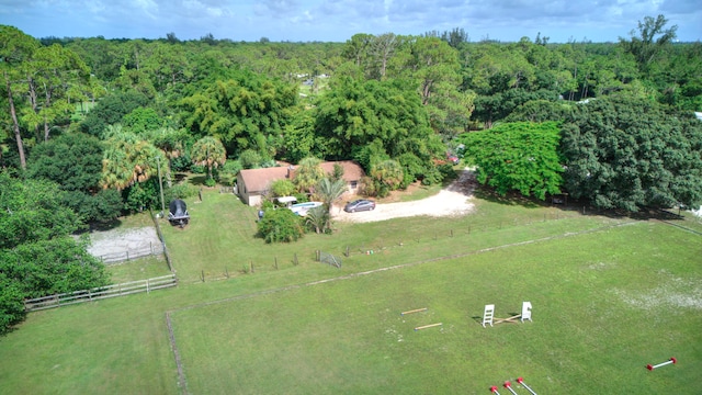 aerial view with a rural view