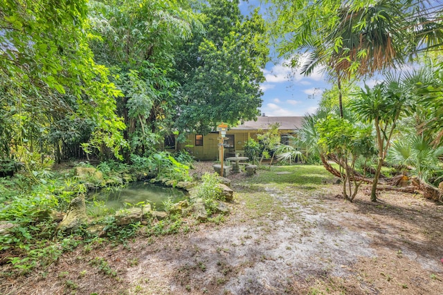 view of yard featuring a water view