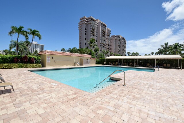 view of pool with a patio area