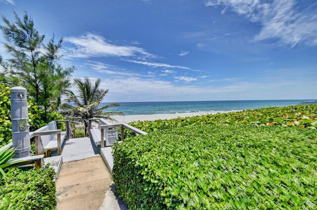 water view with a view of the beach