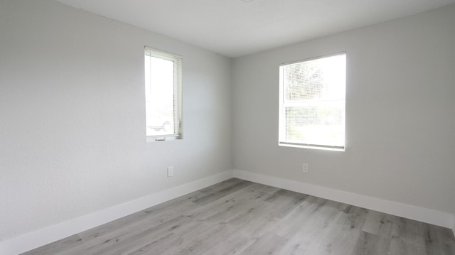 empty room featuring light hardwood / wood-style flooring