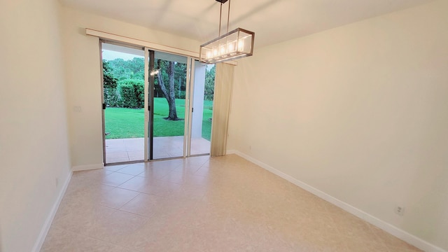 view of tiled spare room