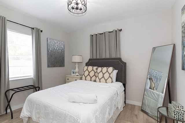 bedroom featuring light hardwood / wood-style floors