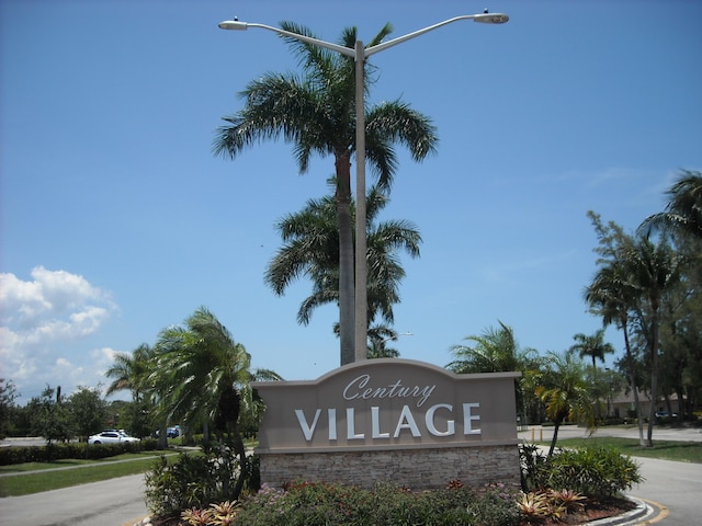 view of community sign