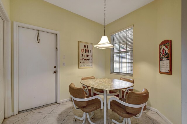 view of tiled dining space