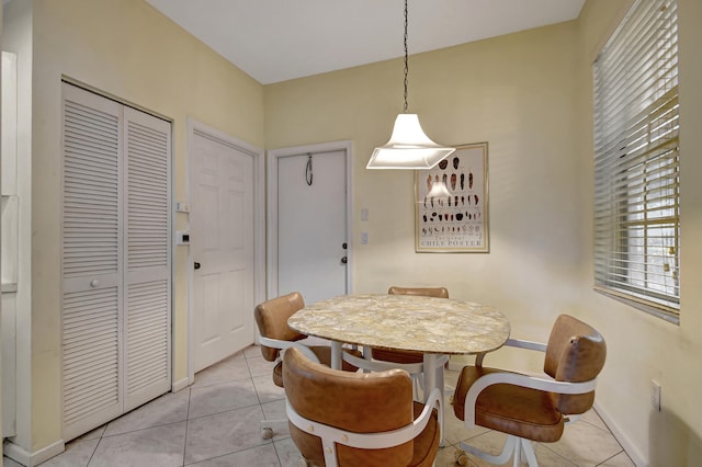 view of tiled dining space