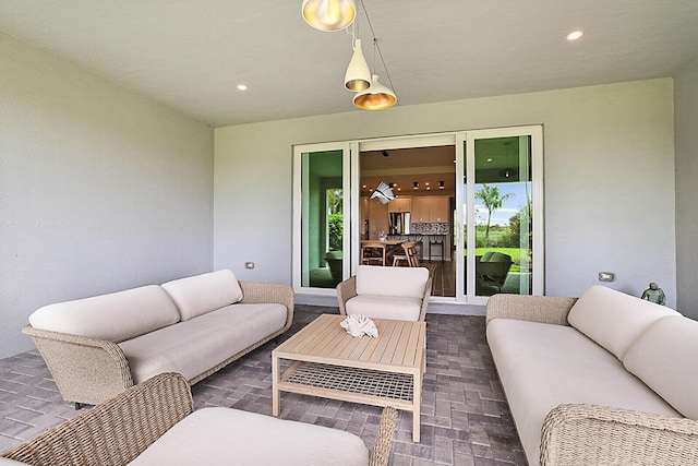 view of patio with an outdoor hangout area