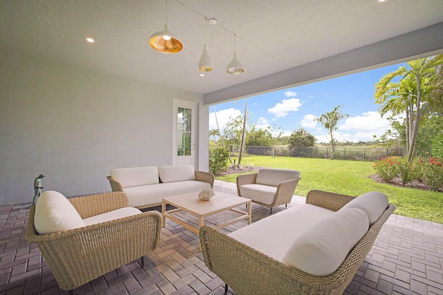 view of patio / terrace with an outdoor hangout area