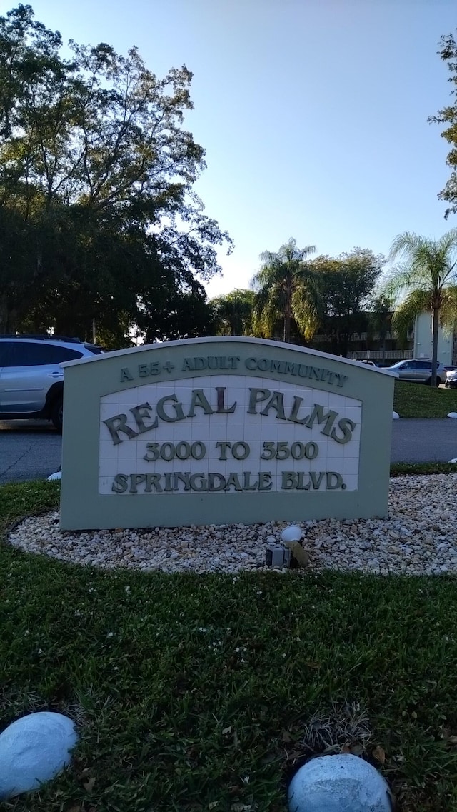 view of community sign