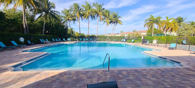 view of pool featuring a patio area