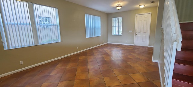 entrance foyer with tile patterned flooring