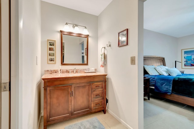 bathroom featuring vanity and tile patterned flooring