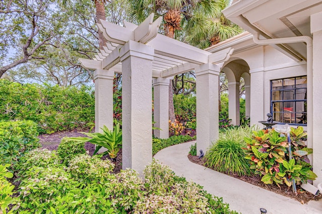 view of home's community with a pergola