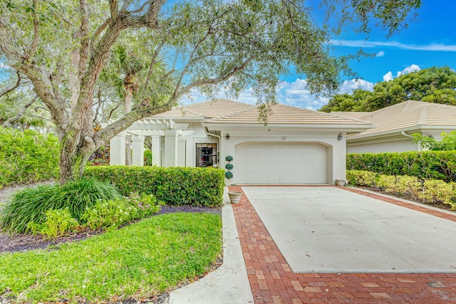 view of front of house with a garage