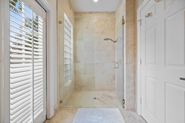 bathroom featuring walk in shower