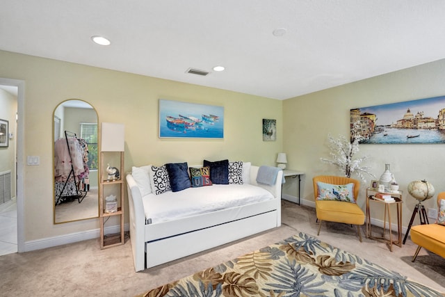 11111 Highland Cir, Boca Raton, FL 33428 - living area featuring carpet floors, baseboards, and recessed lighting