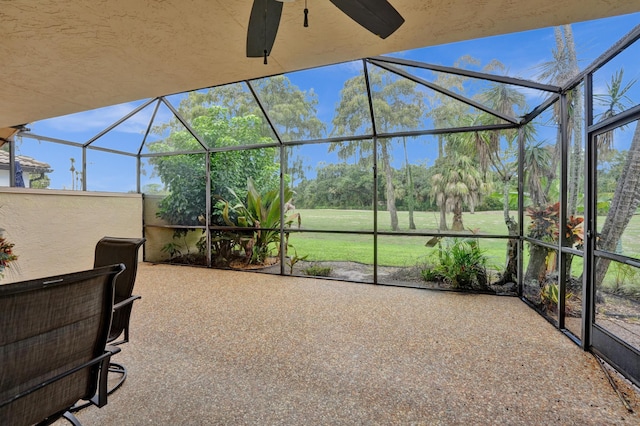 11111 Highland Cir, Boca Raton, FL 33428 - view of patio with a lanai and a ceiling fan