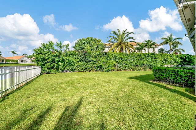 view of yard featuring a fenced backyard