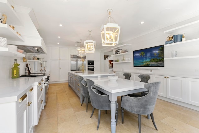 dining room featuring a notable chandelier