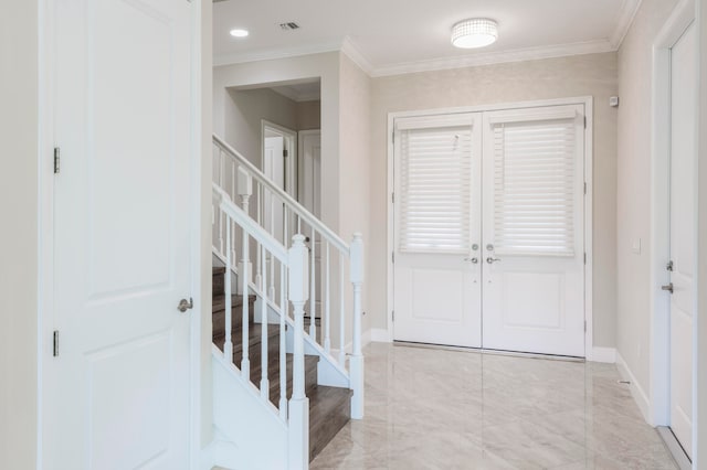 entrance foyer with ornamental molding