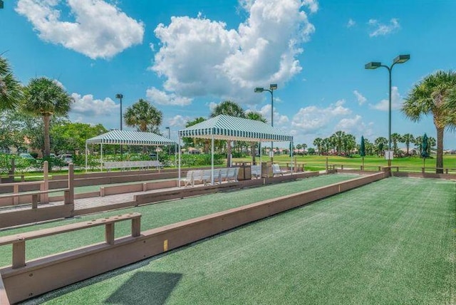 view of community with a gazebo