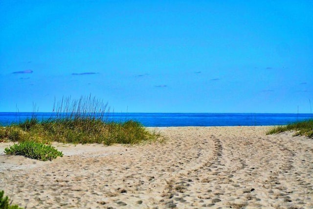 view of water feature featuring a beach view