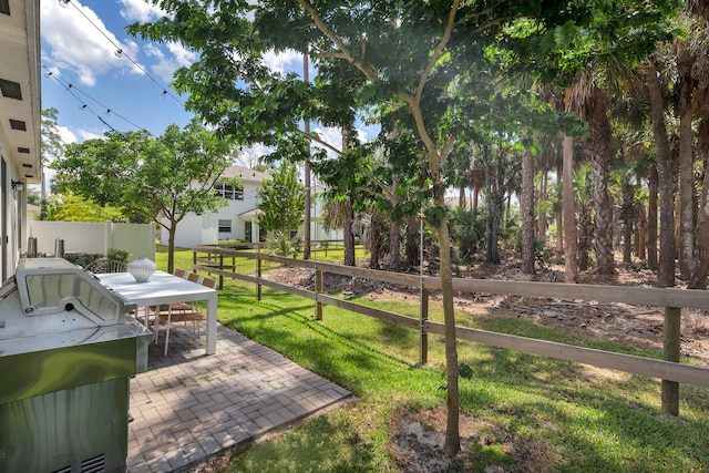 view of yard with a patio area