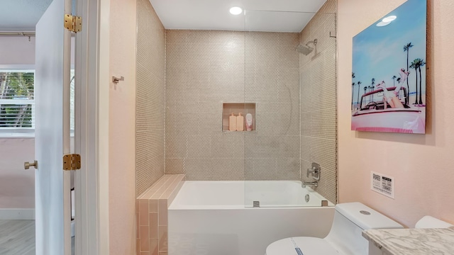 2600 NE 30th St, Fort Lauderdale, FL 33306 - bathroom featuring vanity, shower / tub combination, and toilet