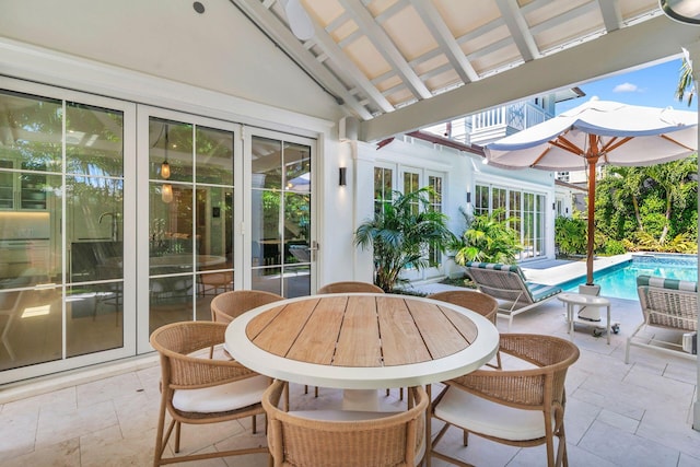 view of patio / terrace featuring french doors