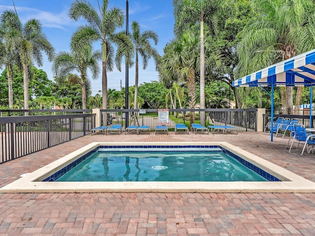 view of pool featuring a patio area