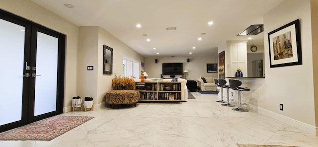 entrance foyer with french doors