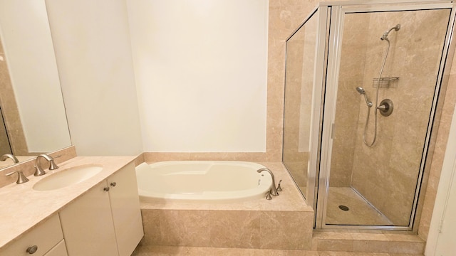 701 S Olive Ave Unit 202, West Palm Beach, FL 33401 - bathroom with a stall shower, a bath, and vanity