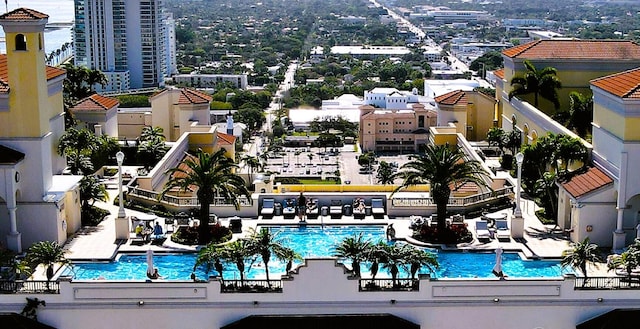 701 S Olive Ave Unit 202, West Palm Beach, FL 33401 - bird's eye view of a pool area
