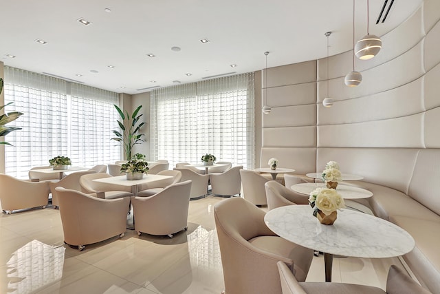 view of tiled dining room