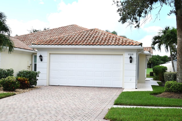 exterior space featuring a garage